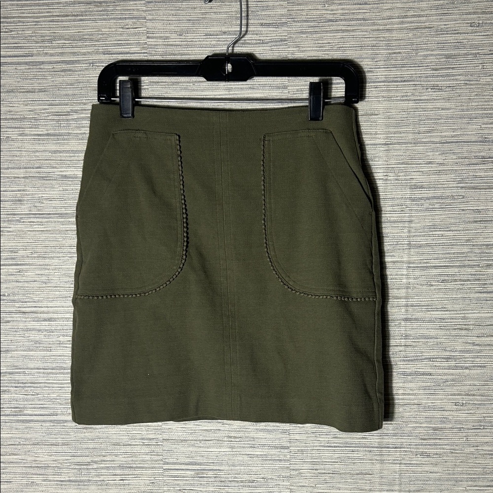 LOFT Dark Olive Mini Skirt 4P  (140)